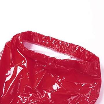 Women Girls Red Latex Skirt Sexy Bright Leather Skirt M