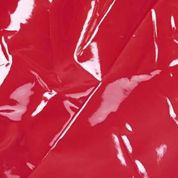 Women Girls Red Latex Skirt Sexy Bright Leather Skirt M