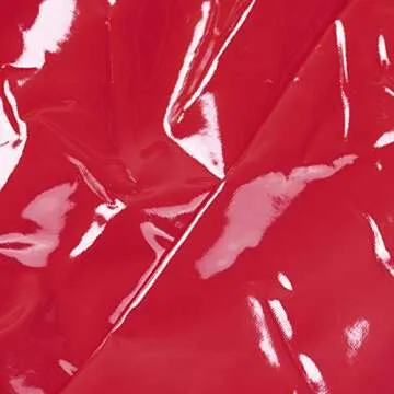 Women Girls Red Latex Skirt Sexy Bright Leather Skirt M