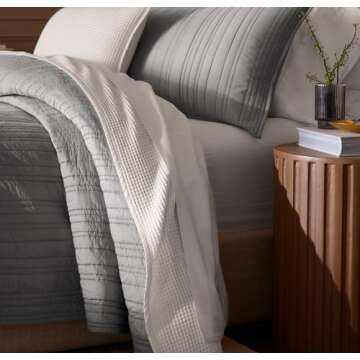 BOLL & BRANCH Waffle Bed Blanket - Full/Queen, White - Luxury 100% Organic Cotton - Soft, Lightweight and Breathable - Textured Waffle Weave Design