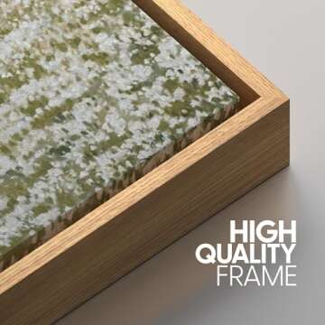 SIGNWIN Framed Canvas Print Wall Art Set White Daisy Flower Country Farm Field Nature Abstract Illustrations Fine Art Decorative Nordic for Living Room, Bedroom, Office - 16"x24"x3 Natural