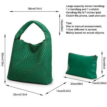 Queenoris Woven Purse Stylish Summer Hobo Tote Women