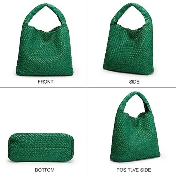 Queenoris Woven Purse Stylish Summer Hobo Tote Women