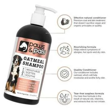 6-in-1 Dog Shampoo and Conditioner for Itchy Skin, Made in USA - 20oz Vet Formula Natural Medicated Best for De-Shedding, Itch Relief, Smelly Odor, Dry Sensitive Skin - Dogs & Cats Oatmeal Pet Wash
