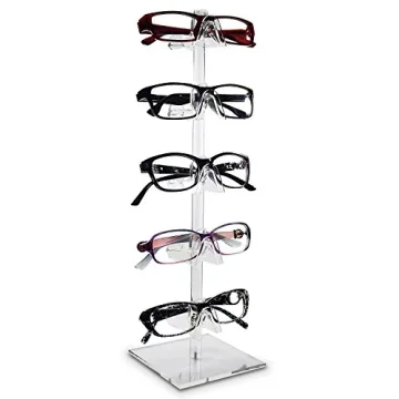 MOOCA 2 Pcs Set Premium Acrylic Sunglass Organizer, Glasses Holder, Sunglass Holder, Glasses Stand, Eye Glass Holder, 5 Frames for Each