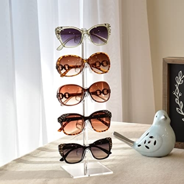MOOCA 2 Pcs Set Premium Acrylic Sunglass Organizer, Glasses Holder, Sunglass Holder, Glasses Stand, Eye Glass Holder, 5 Frames for Each
