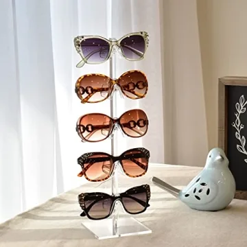 MOOCA 2 Pcs Set Premium Acrylic Sunglass Organizer, Glasses Holder, Sunglass Holder, Glasses Stand, Eye Glass Holder, 5 Frames for Each