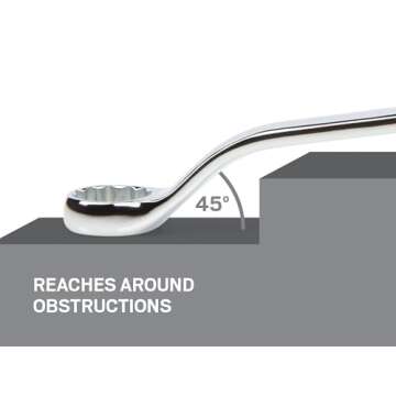 TEKTON 17 x 19 mm Offset Box End Wrench for Tight Spaces