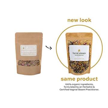 Botanical Facial Steam | 4 Steams | Organic Skin Care | All Skin Types | Cleanse, Hydrate, Tone | USDA Organic Herbs | Wildflower Wellness