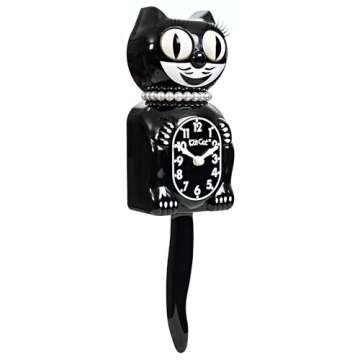 Kit-Cat Clock Limited Edition Classic Black Lady - Cat Clock with Moving Eyes and Tail, Battery Oper...
