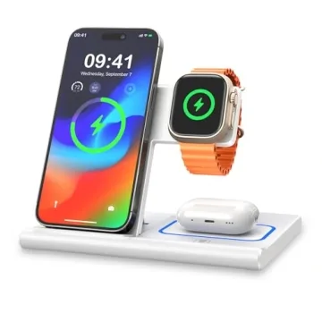 Wireless Charger, 3 in 1 Wireless Charging Station for Multiple Devices,Wireless Charging Stand for ...