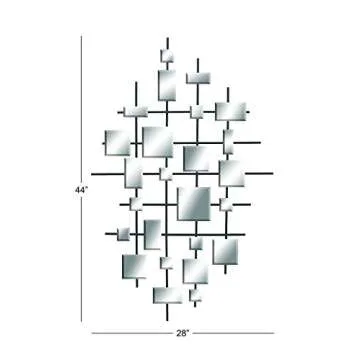 Deco 79 Geometric Wall Art with Square Mirrors for Modern Homes