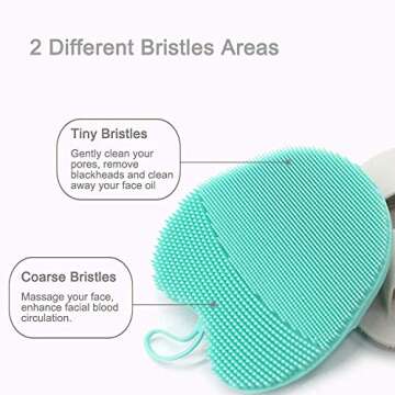 INNERNEED Manual Silicone Face Brush Facial Scrubber Pads for Cleansing, Exfoliating, Anti-Aging Face Massage, Handheld for Sensitive and All Kinds of Skin (Pack of 2)