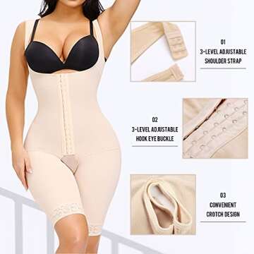 SPARSHINE Fajas Colombianas Reductoras y Moldeadoras Shapewear Tummy Control Full Body Shaper Girdle...