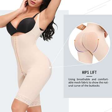 SPARSHINE Fajas Colombianas Reductoras y Moldeadoras Shapewear Tummy Control Full Body Shaper Girdle Open Bust Shaper For Women Para Mujer