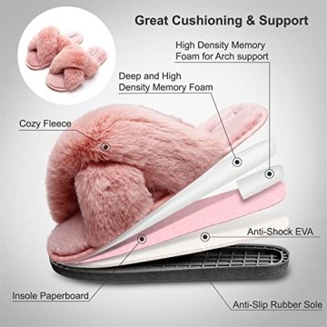JIASUQI Women's Plush Fuzzy Slippers - Comfort & Style