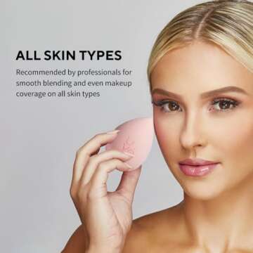 PURE Halo Makeup Blender Sponge, Streak Free Application of Liquid, Powder & Cream Foundation, Professional Complexion Blending Tool, Cruelty Free, Vegan, Latex Free