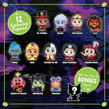 Disney Doorables Villain Collection Peek, Includes 12 Exclusive Mini Collectible Figures, Styles May Vary, Kids Toys for Ages 5 Up, Amazon Exclusive by Just Play