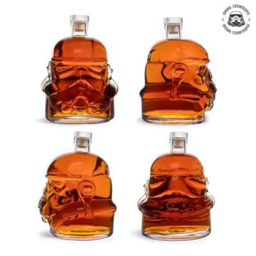 Original Stormtrooper Decanter, Transparent, for Whiskey, Bourbon & Scotch, 750ml, Original Cork Sea...