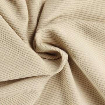 PALINDA Women's Ribbed V Neck Slim Fitted T Shirts Basic Solid Long Sleeve Layering Tee Tops (Khaki M)