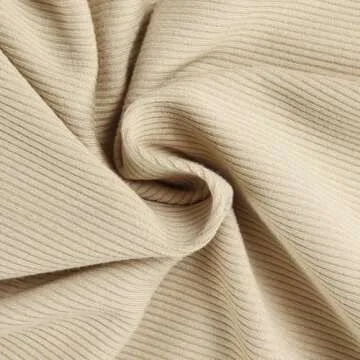 PALINDA Women's Ribbed V Neck Slim Fitted T Shirts Basic Solid Long Sleeve Layering Tee Tops (Khaki M)