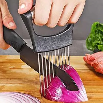 Cooswai Stainless Onion-Holder Slicing-Kitchen Assistant-Vegetable - Upgrade Chopper Slicing Tool, F...