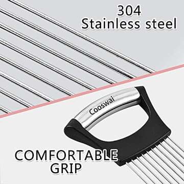 Cooswai Stainless Onion-Holder Slicing-Kitchen Assistant-Vegetable - Upgrade Chopper Slicing Tool, Food Slicing Assistant 1PC