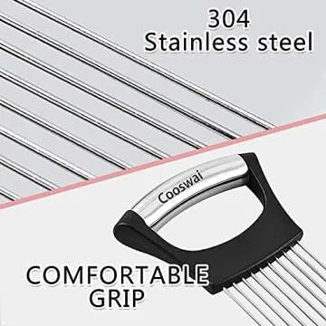 Cooswai Stainless Onion-Holder Slicing-Kitchen Assistant-Vegetable - Upgrade Chopper Slicing Tool, Food Slicing Assistant 1PC