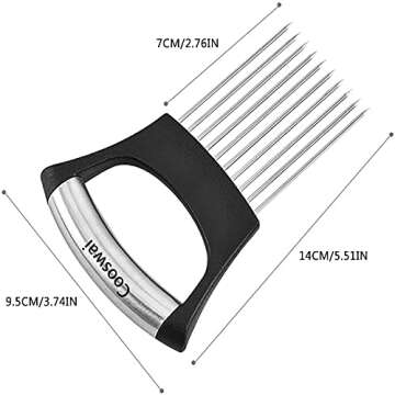 Cooswai Stainless Onion-Holder Slicing-Kitchen Assistant-Vegetable - Upgrade Chopper Slicing Tool, Food Slicing Assistant 1PC