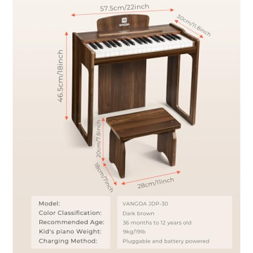 Vangoa 37 Keys Digital Piano for Kids, Educational Toy