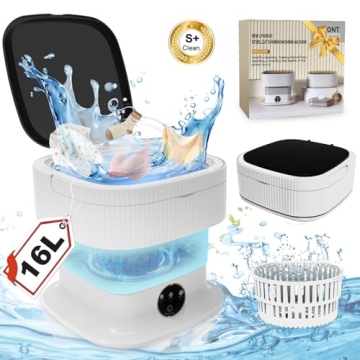 Mini Portable Washing Machine Small - 16L 60W Portable Mini Washing Machine with Spin, Mini Lavadora...
