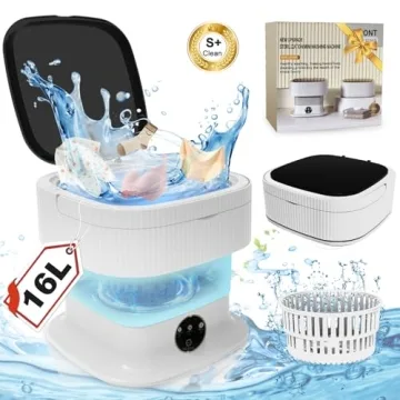 Mini Portable Washing Machine Small - 16L 60W Portable Mini Washing Machine with Spin, Mini Lavadora...