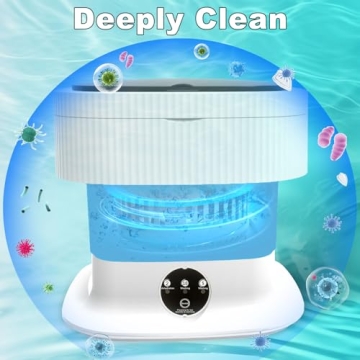Mini Portable Washing Machine Small - 16L 60W Portable Mini Washing Machine with Spin, Mini Lavadora Portatil Washer Foldable, Small Washing Machine Portable Used for Travel Blue
