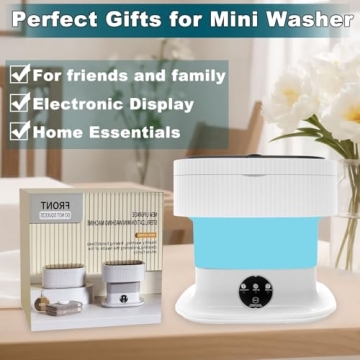 Mini Portable Washing Machine Small - 16L 60W Portable Mini Washing Machine with Spin, Mini Lavadora Portatil Washer Foldable, Small Washing Machine Portable Used for Travel Blue