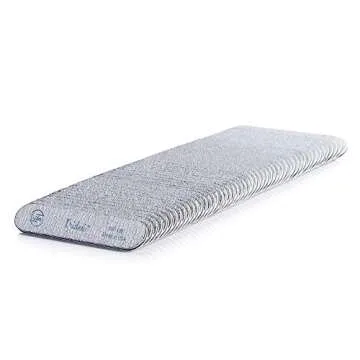 Iridesi Mini Zebra Nail Files 100/180 Grit - 50 Pack of Quality Emory Boards for Travel and Grooming
