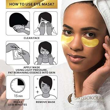 SWISSÖKOLAB Under Eye Patches For Puffy Eyes 24k Gold Eye Mask Dark Circles And Puffiness Collagen Eye Gel Pads Moisturizing & Reducing Wrinkles Anti-Aging Hyaluronic Acid (Revitalising)