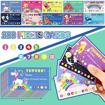 200 Pcs Colorful Behavior Punch Cards for Classroom Incentives - Perfect for Kids!