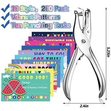 200 Colorful Punch Cards for Kids' Incentives and Rewards