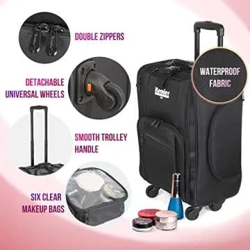 Kemier Portable Makeup Organizer for Professionals and Travellers