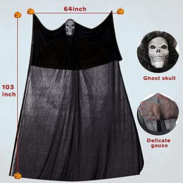 Halloween Ghost Hanging Scary Creepy Halloween Wall Decorations for Indoor/Outdoor Decor Scary Flyin...