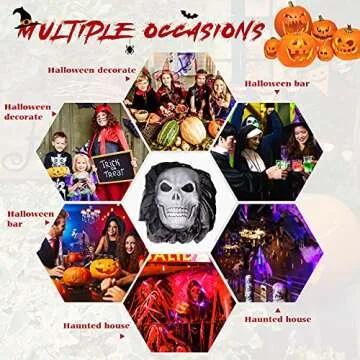 Halloween Ghost Hanging Scary Creepy Halloween Wall Decorations for Indoor/Outdoor Decor Scary Flying Gauze Ghost Hanging with Skeleton Mask for Haunted House Yard Garden Home Wall Background Party