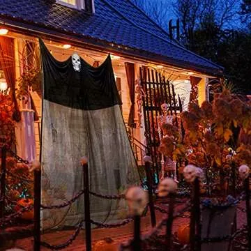 Halloween Ghost Hanging Scary Creepy Halloween Wall Decorations for Indoor/Outdoor Decor Scary Flying Gauze Ghost Hanging with Skeleton Mask for Haunted House Yard Garden Home Wall Background Party