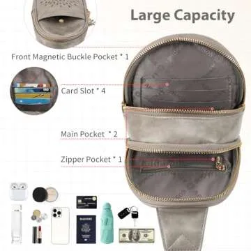 Stylish APHISON Small Vegan Leather Sling Bag with Adjustable Strap