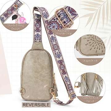 Stylish APHISON Small Vegan Leather Sling Bag with Adjustable Strap