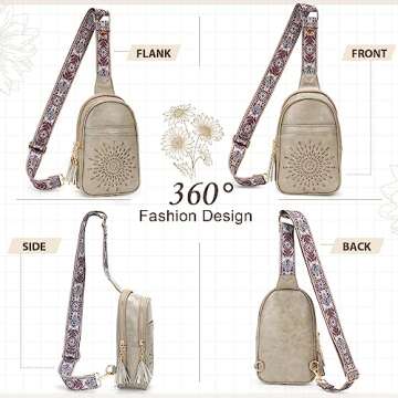 Stylish APHISON Small Vegan Leather Sling Bag with Adjustable Strap