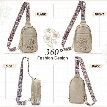 Stylish APHISON Small Vegan Leather Sling Bag with Adjustable Strap