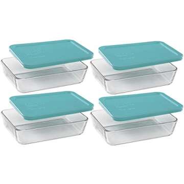 Pyrex Basics Glass Food Storage Dishes Set with Lids