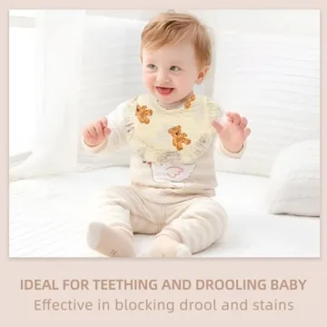duludulu Muslin Baby Bibs for Baby Girls, Muslin Bibs Drool Bandana Bibs (Print white)