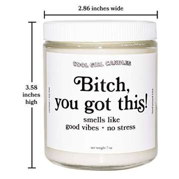 Cool Girl Candles |Bitch, You Got This Coconut + Hibiscus Scented Candle | All Natural Coconut Soy Wax | The Best Strong Scented Candles for Home Fragrance | Clean Burning | Funny Gifts | 8.5 fl oz