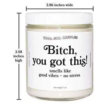 Cool Girl Candles |Bitch, You Got This Coconut + Hibiscus Scented Candle | All Natural Coconut Soy Wax | The Best Strong Scented Candles for Home Fragrance | Clean Burning | Funny Gifts | 8.5 fl oz